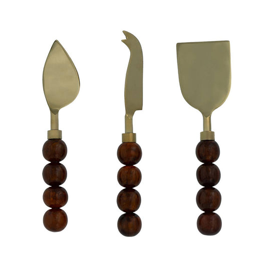 Bubble Cheese Knives Set of Three - Brown