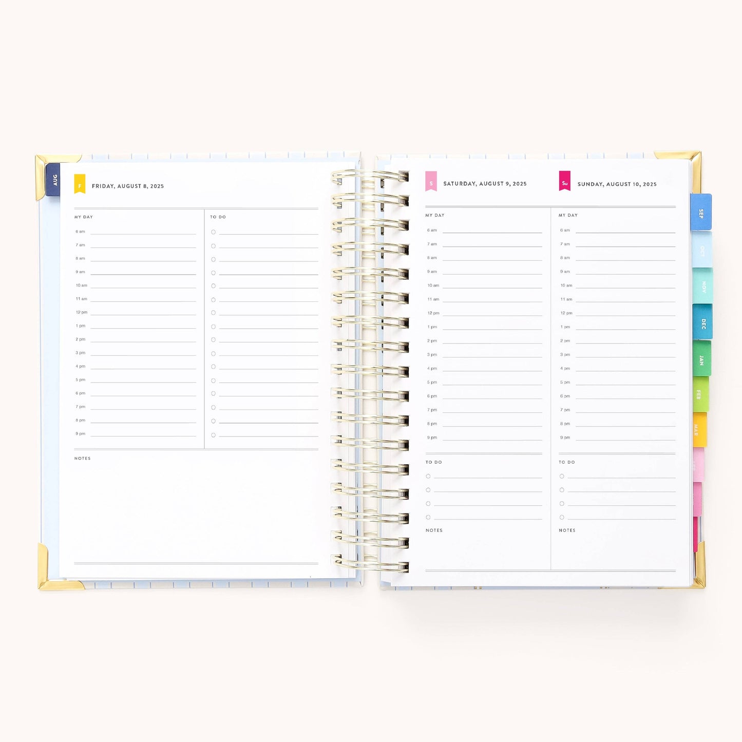 2025-2026 Spiral Daily Simplified Planner - Serene Stripe