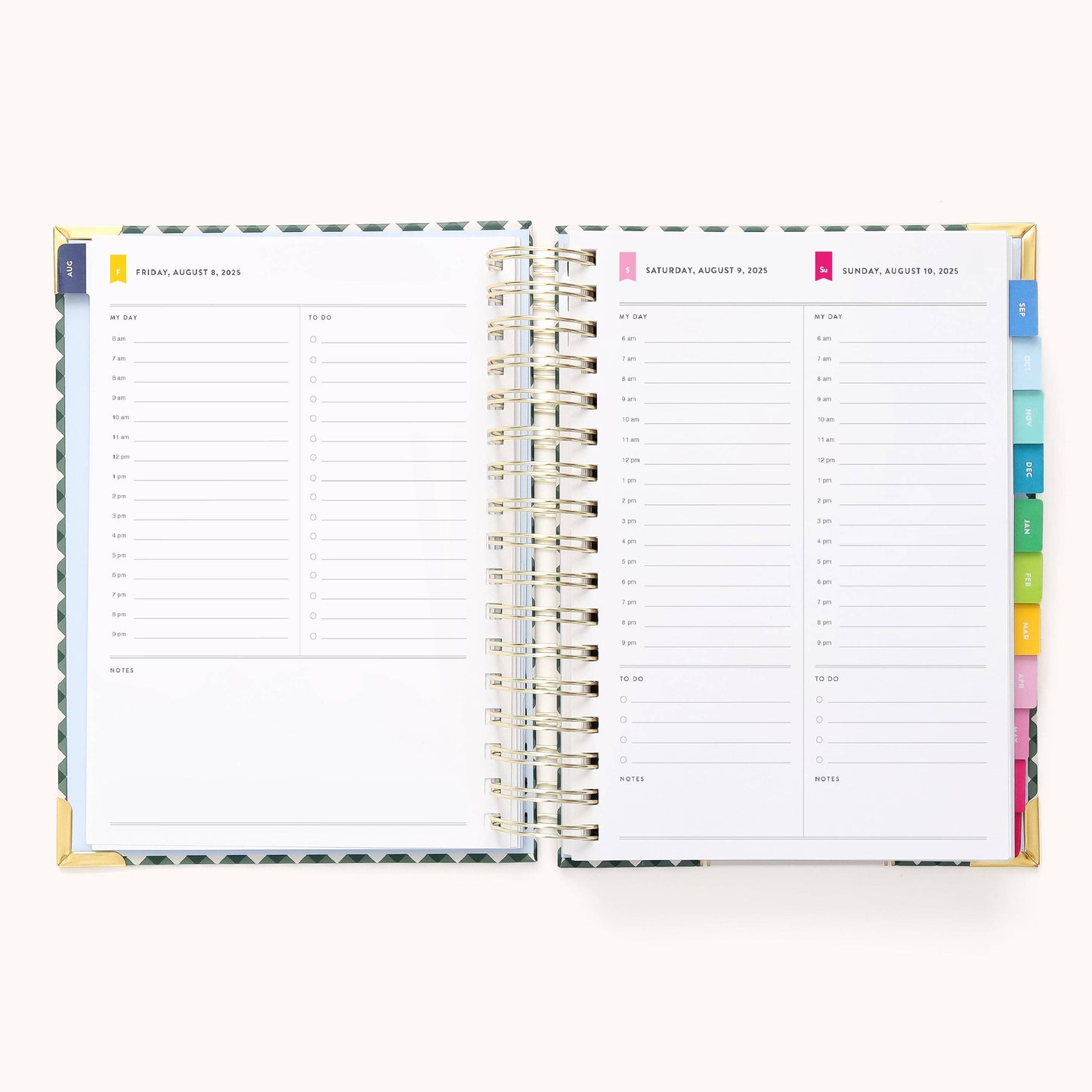 2025-2026 Spiral Daily Simplified Planner - Camp Gingham