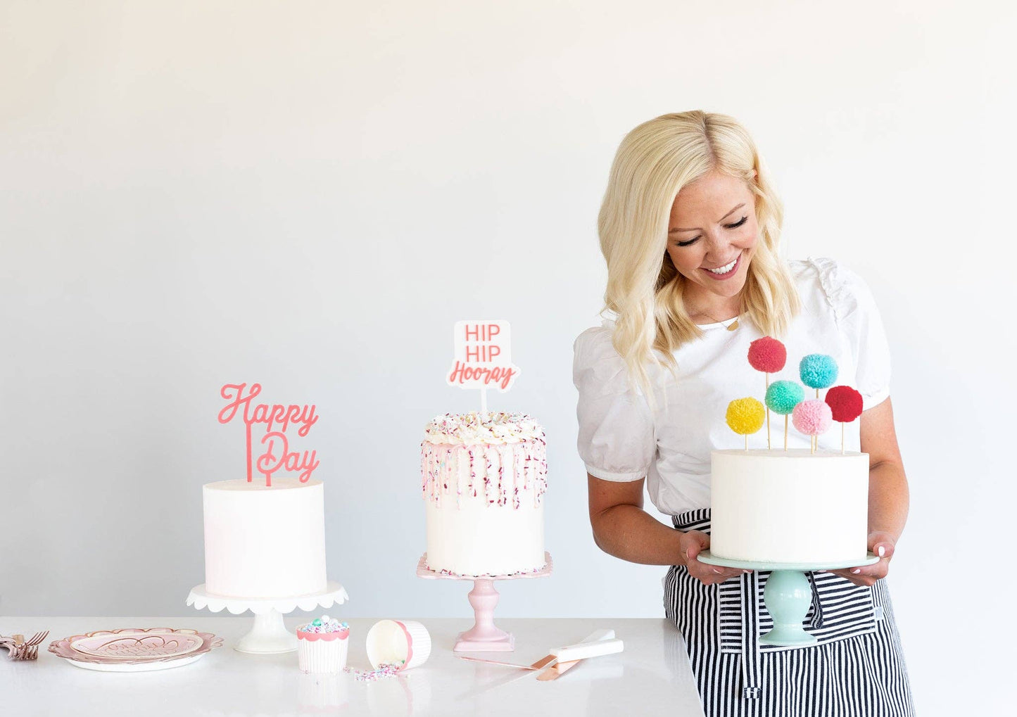 Pom Pom Cake Toppers