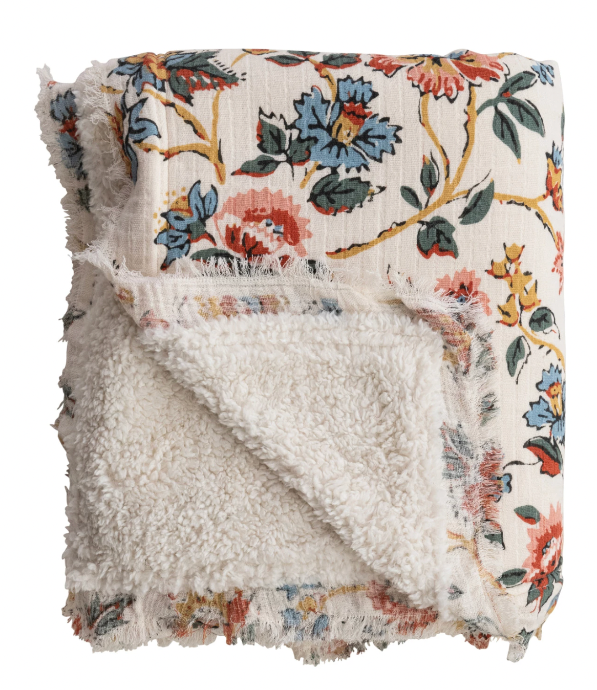 Floral Sherpa Throw