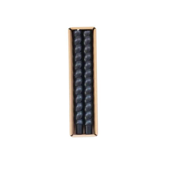 Black Twisted Tapers S/2