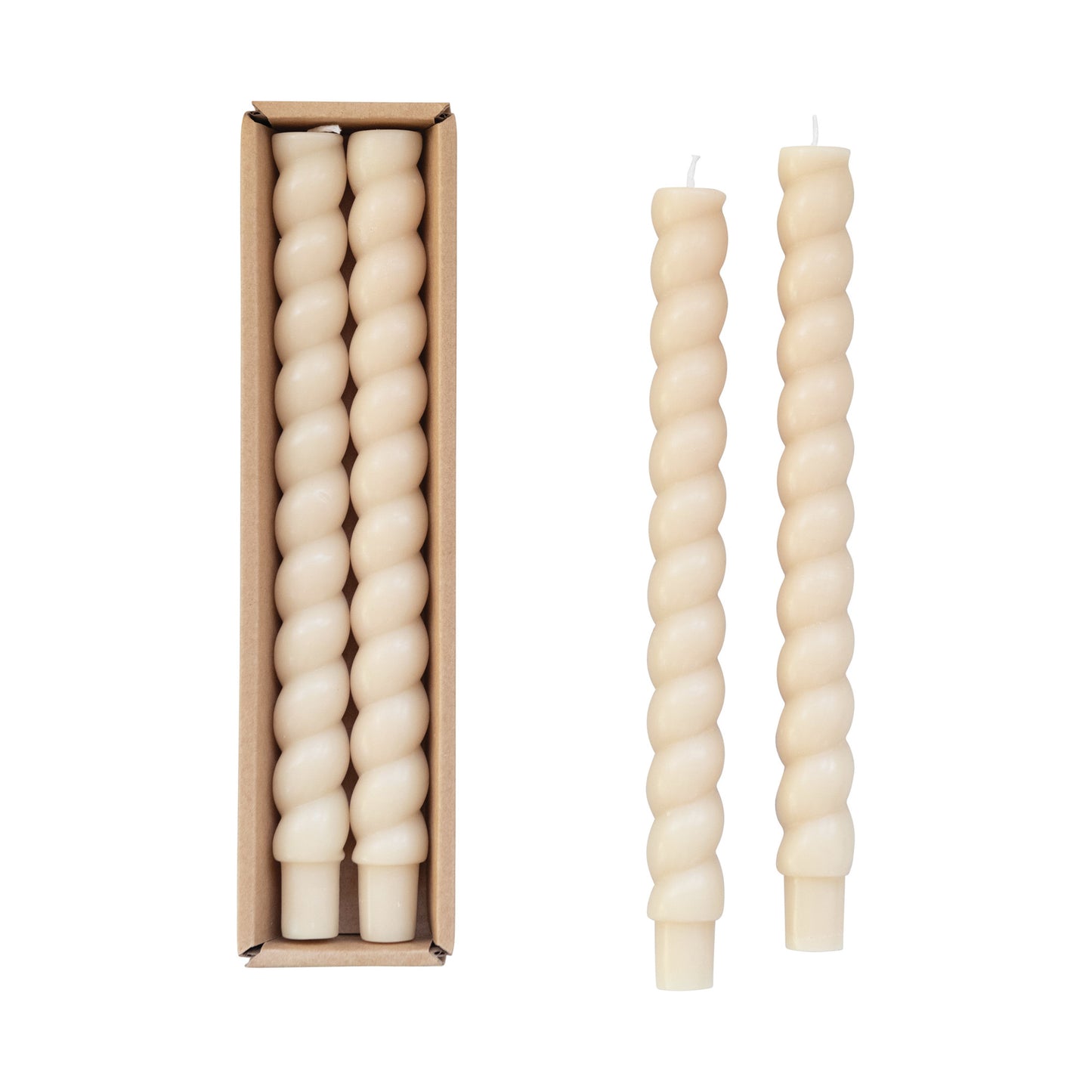 Cream Twisted Taper S/2