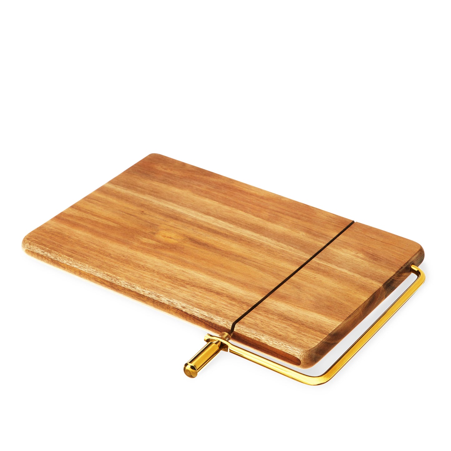 Acacia Cheese Slicing Board w/ Gold-Handled Wire Slicer