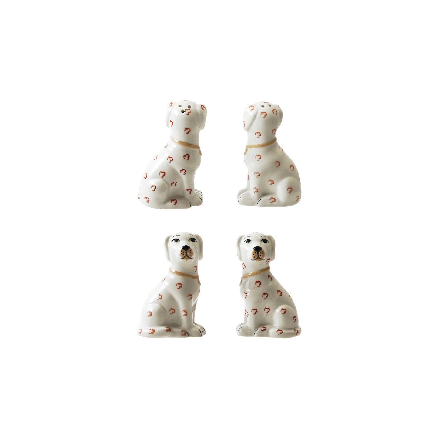 Ceramic Dog Shaped Salt & Pepper Shakers, Set of 2