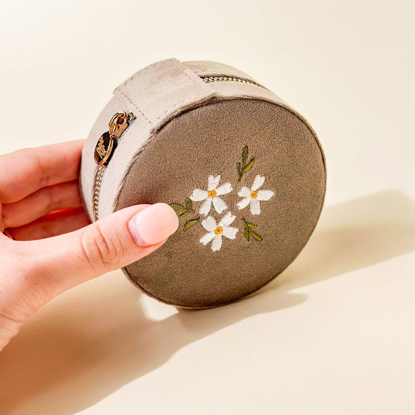 Floral Velvet Jewelry Case
