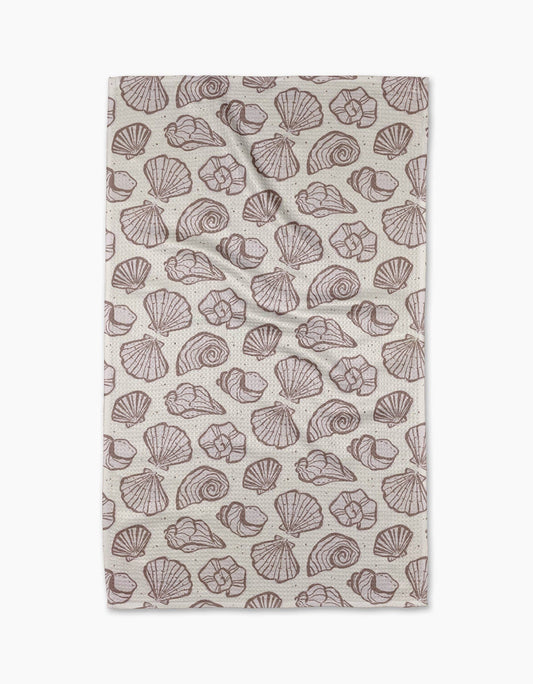 Retro Coastal Seashells Tea Towel