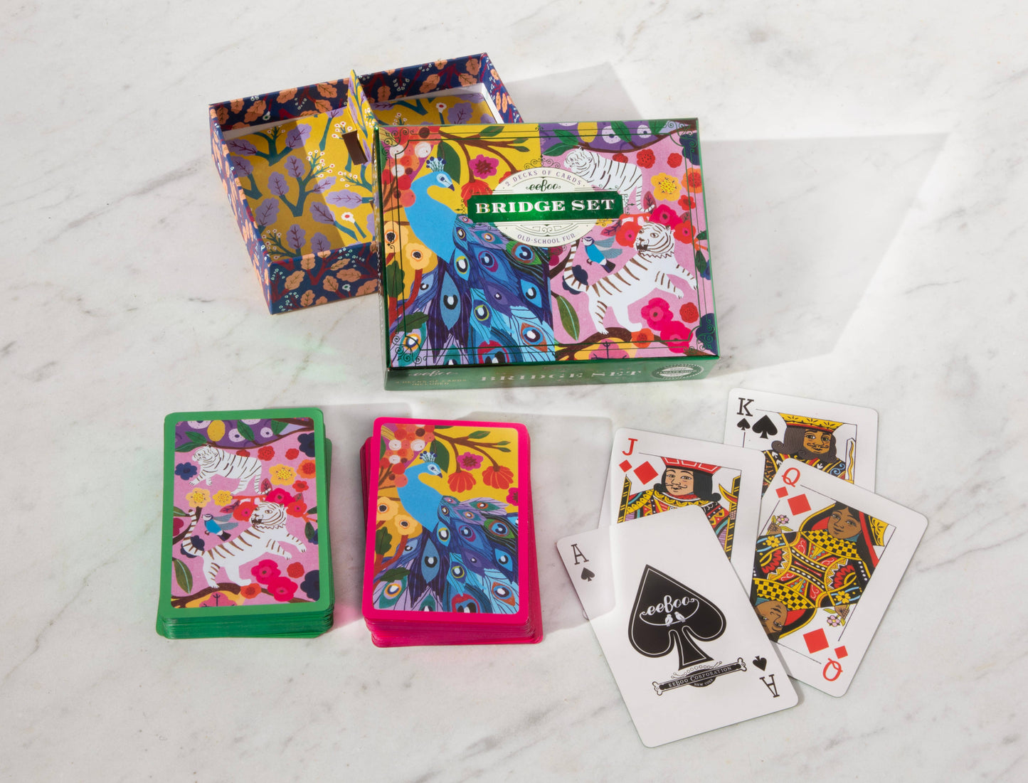 Bridge 2-Deck Card Set - Monika's Peacocks