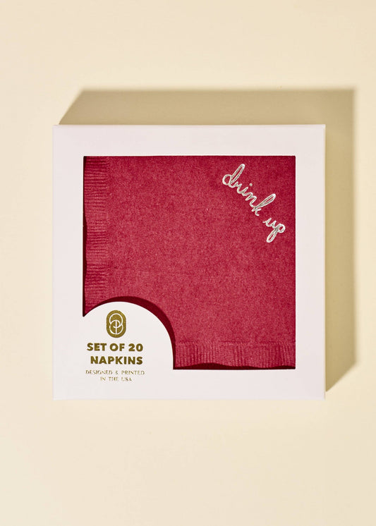 "Drink Up" Cocktail Napkins - Set of 20