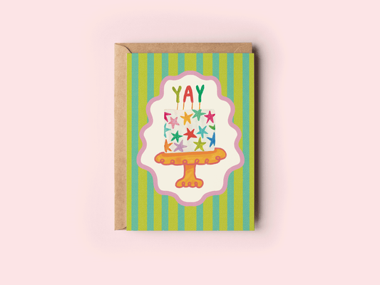 YAY Congrats Cake Greeting Card