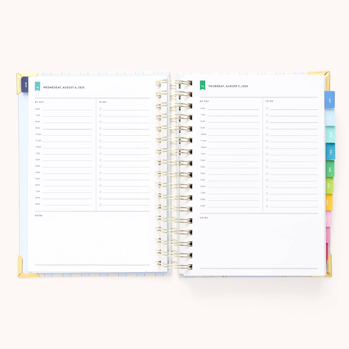 2025-2026 Spiral Daily Simplified Planner - Serene Stripe
