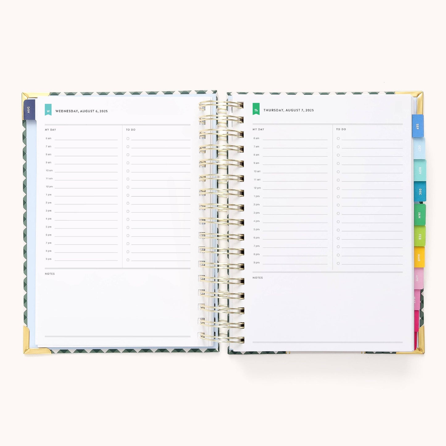 2025-2026 Spiral Daily Simplified Planner - Camp Gingham
