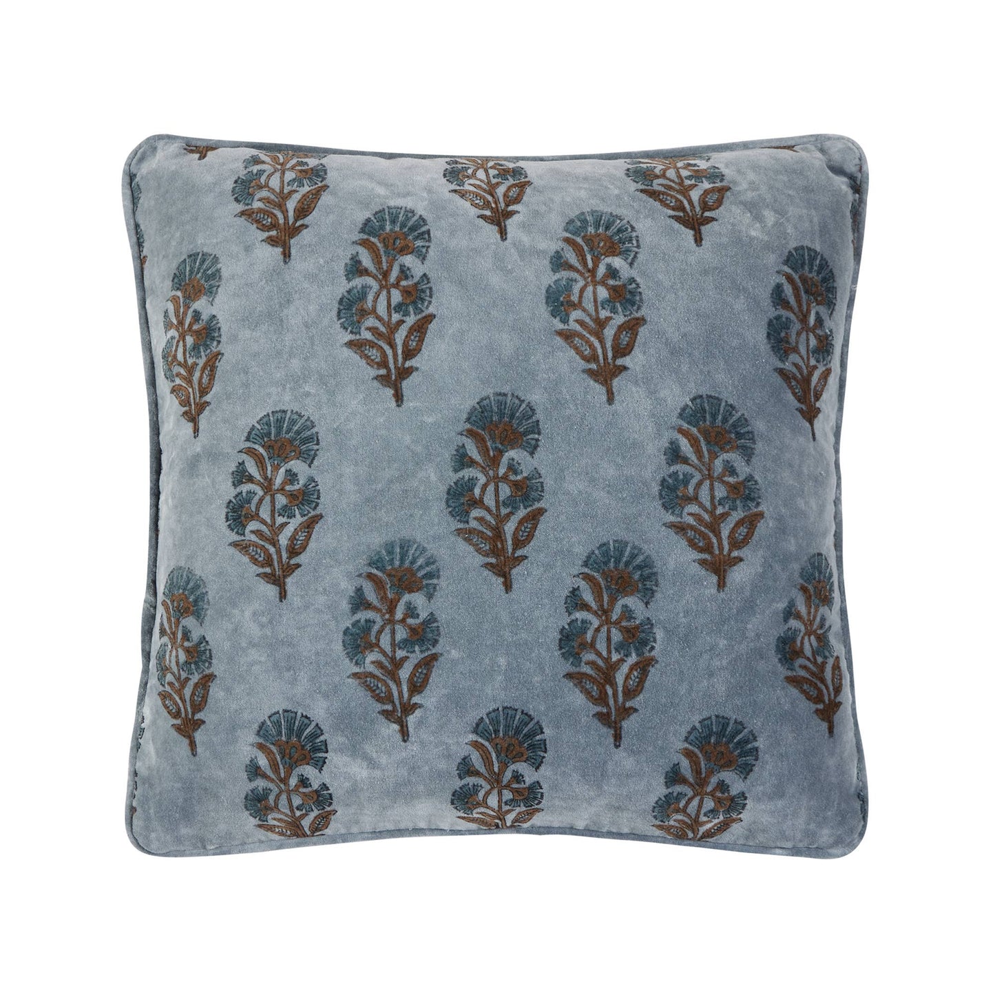 Block Print Vel Mughal Flower Pillow