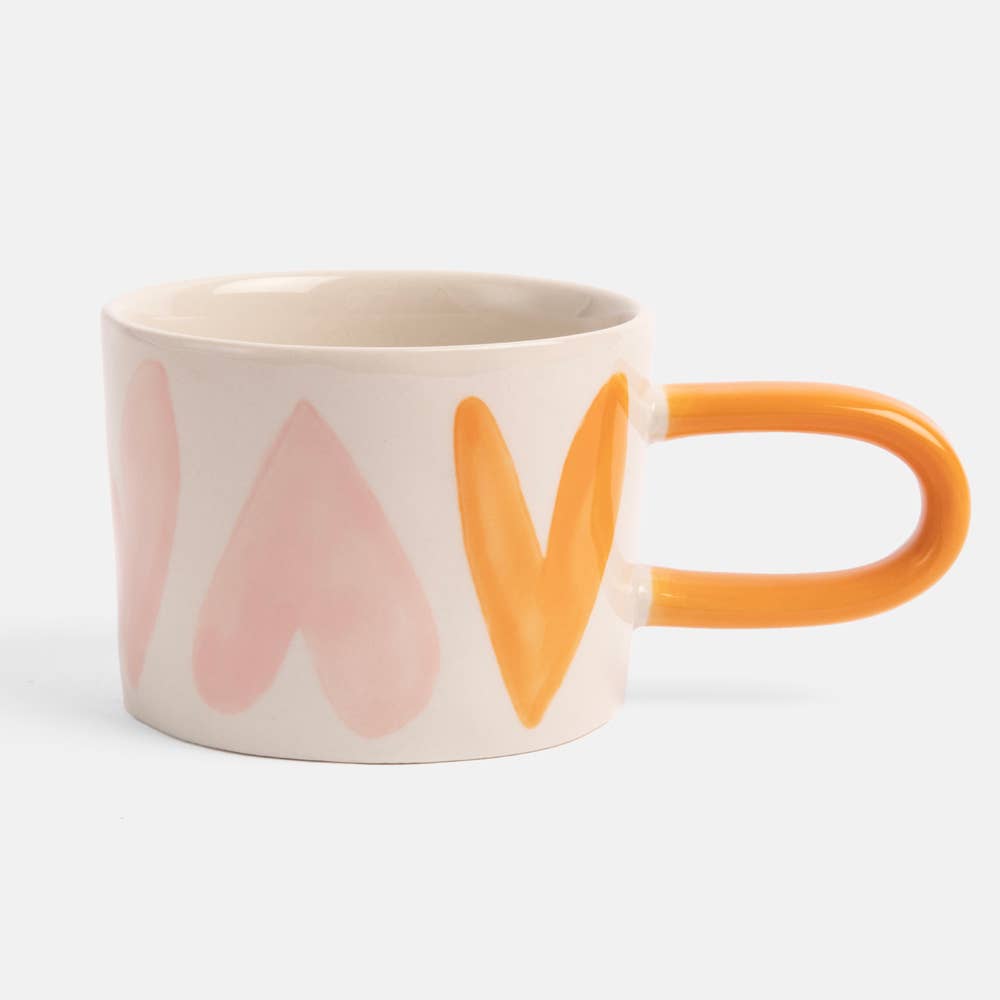 Pink Orange Hearts Mug