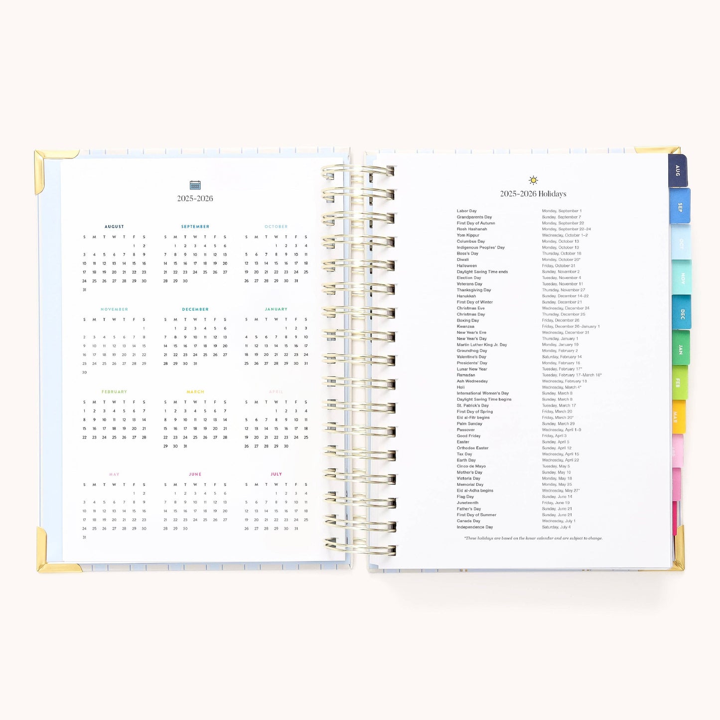 2025-2026 Spiral Daily Simplified Planner - Serene Stripe