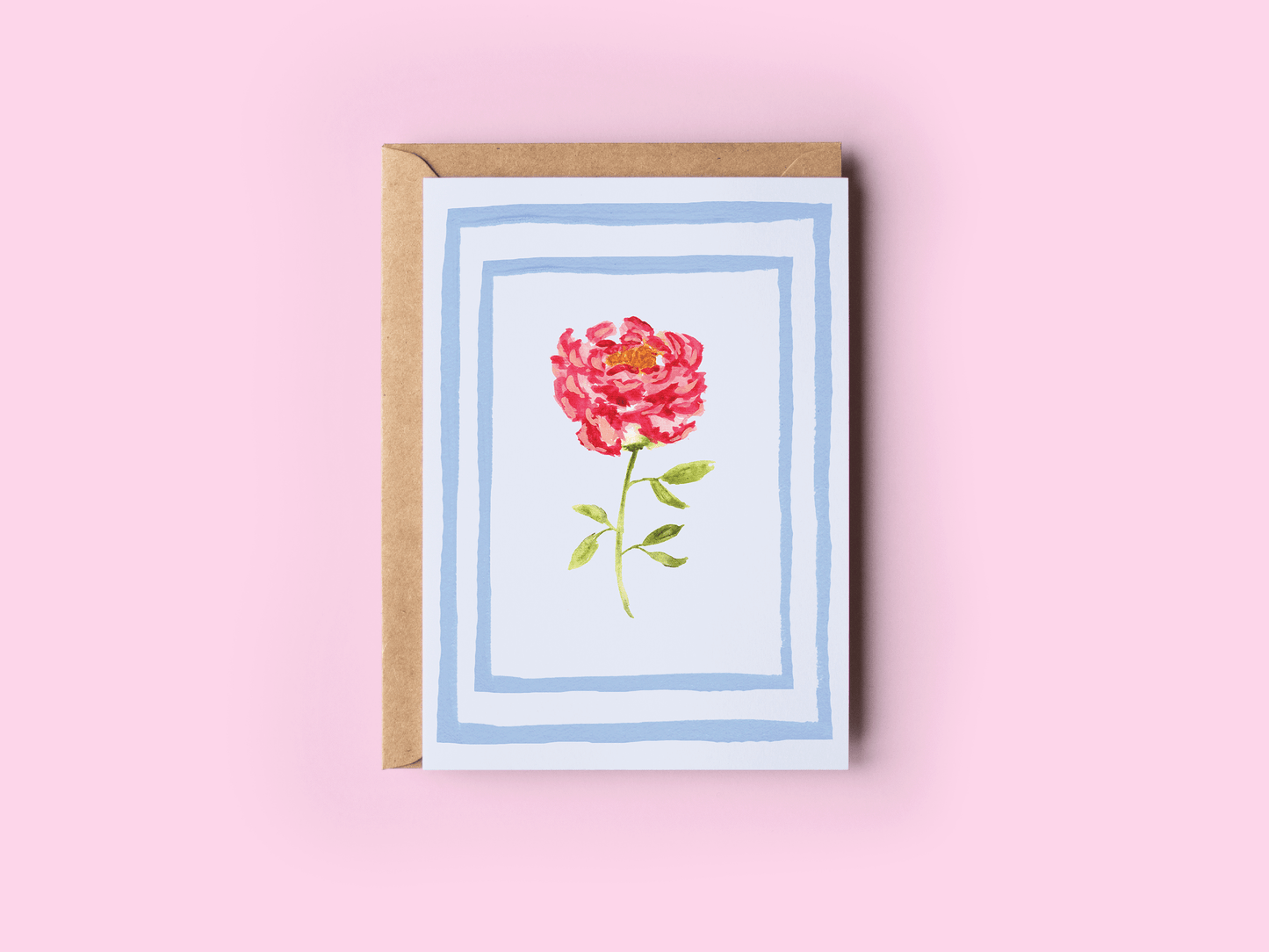 Peony Flower Friends Greeting Card