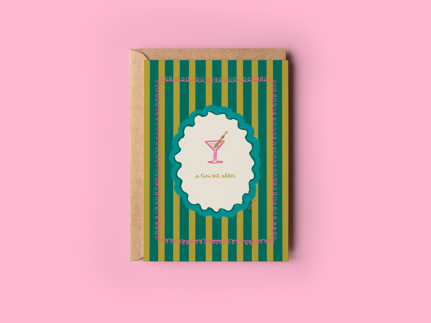 Martini and Olives Birthday Greeting Card