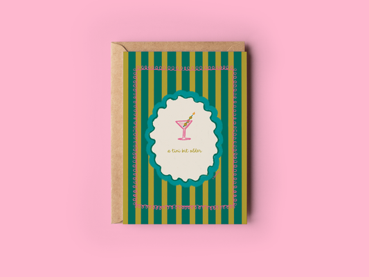Martini and Olives Birthday Greeting Card