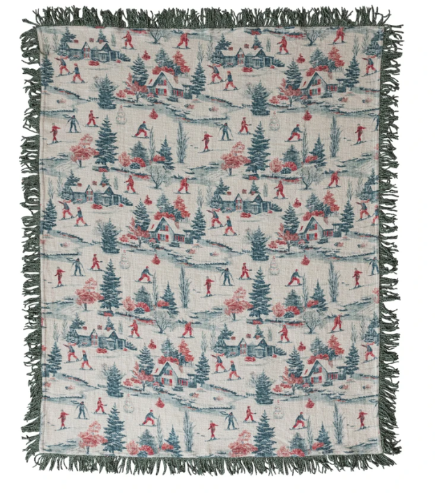 "Vintage Ski" Throw Blanket