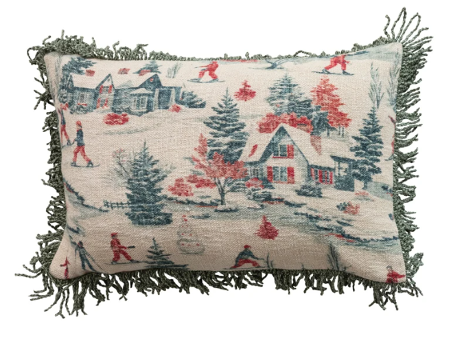 "Vintage Ski" Lumbar Pillow