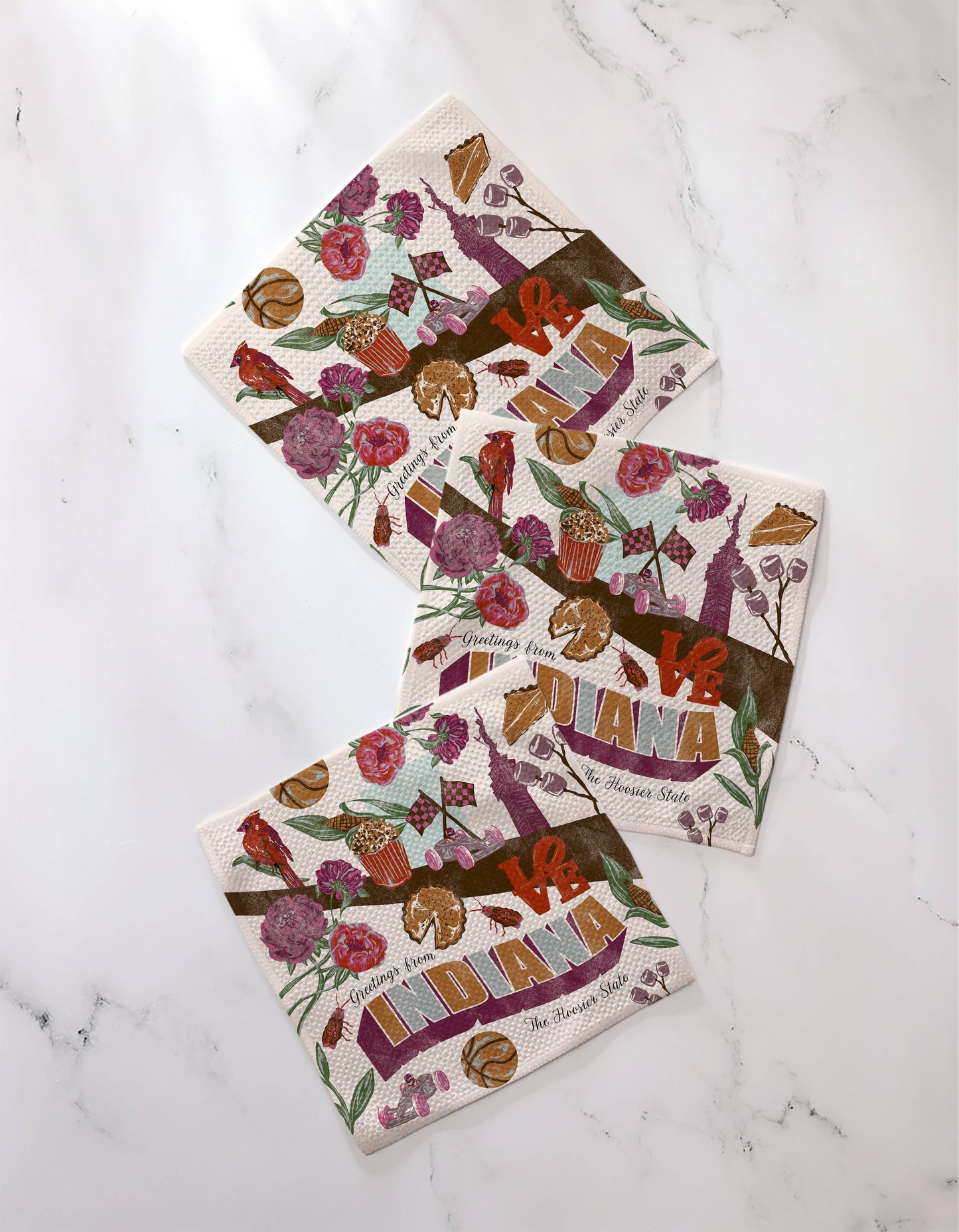 Greetings From Indiana Dishcloth Set