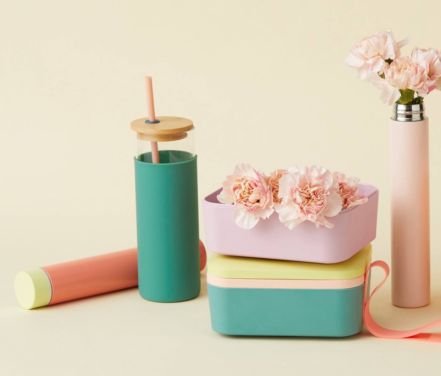 Tumbler With Straw - Citron/Pink