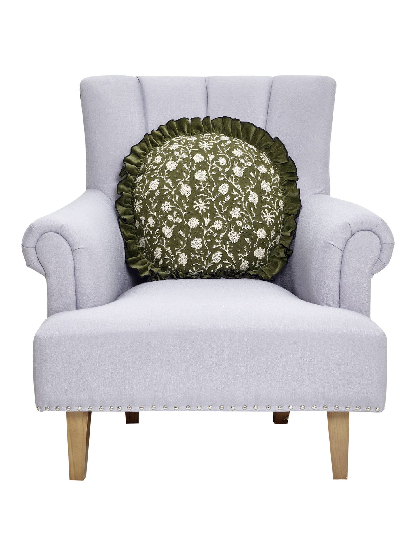 Round Ruffle Vine Pillow
