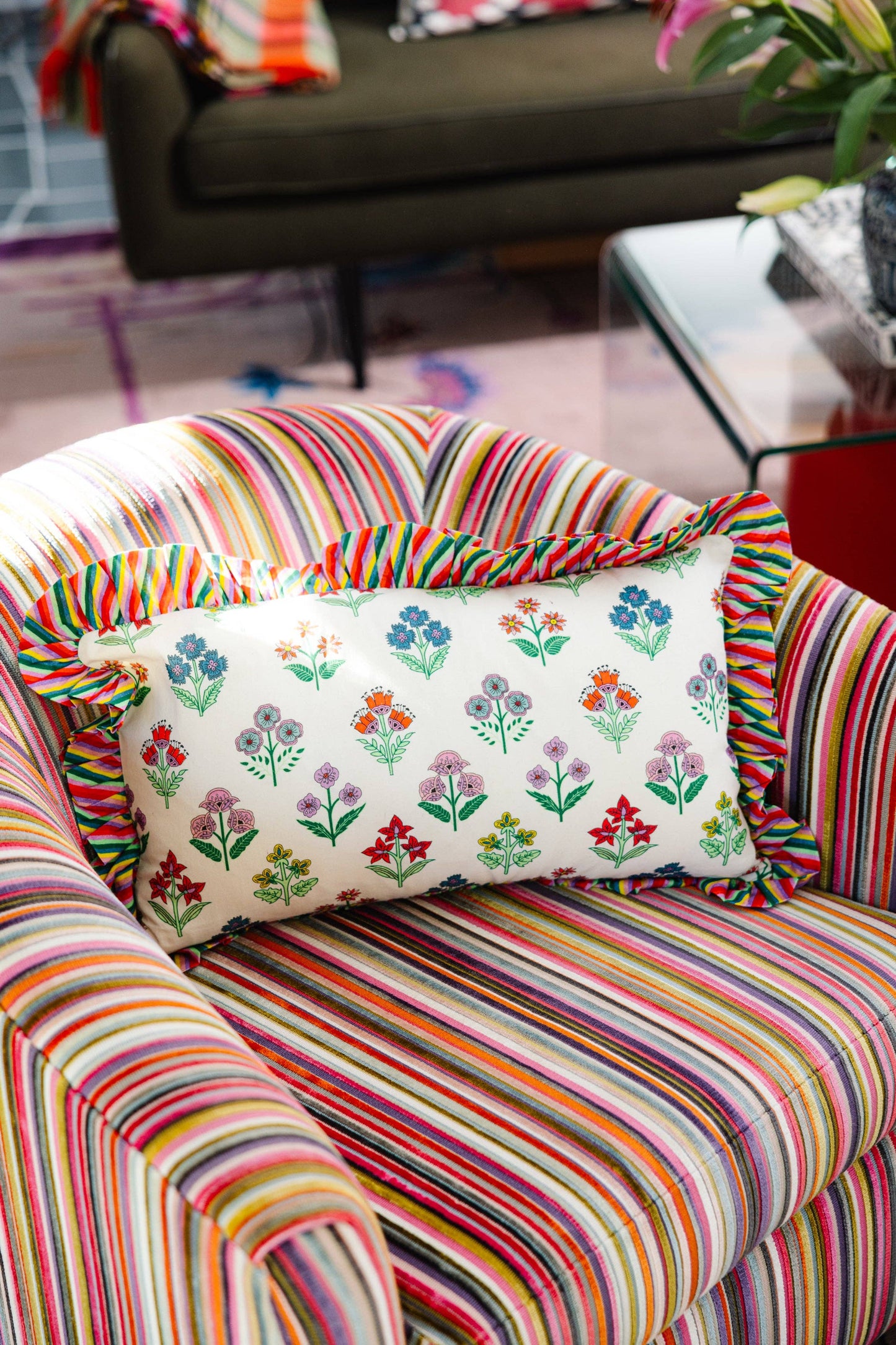 Ruffle Lumbar Pillow
