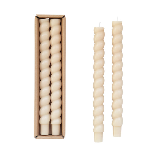 Cream Twisted Taper S/2