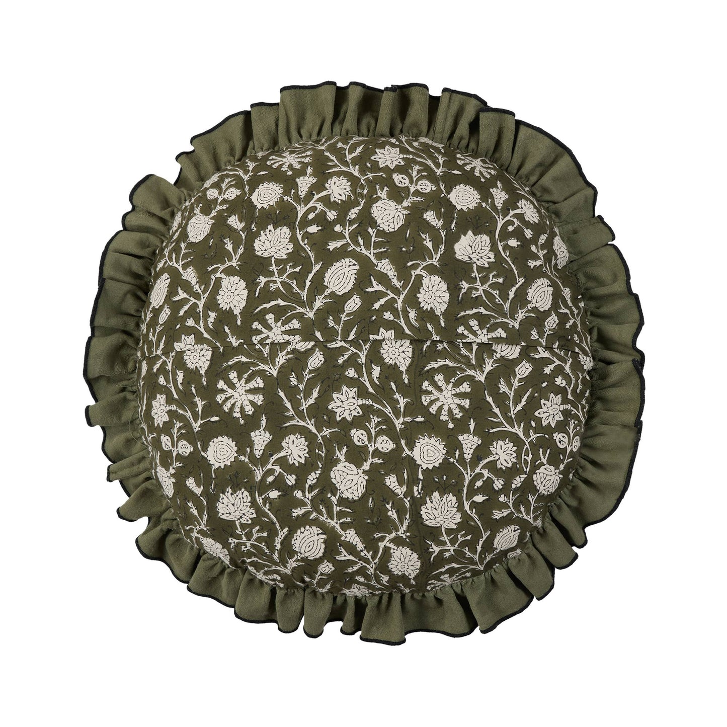 Round Ruffle Vine Pillow