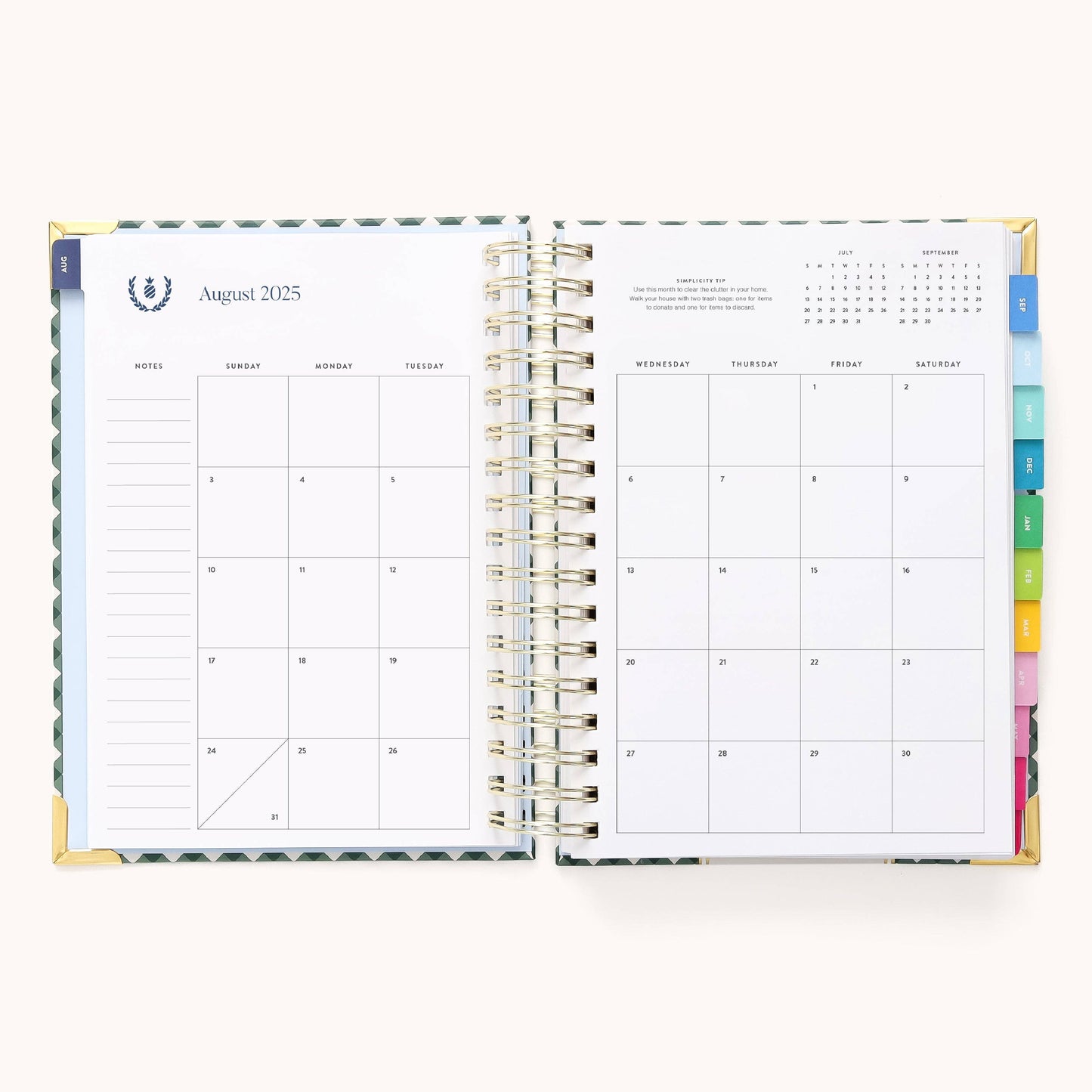 2025-2026 Spiral Daily Simplified Planner - Camp Gingham