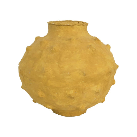 Yellow Paper Mache Vase
