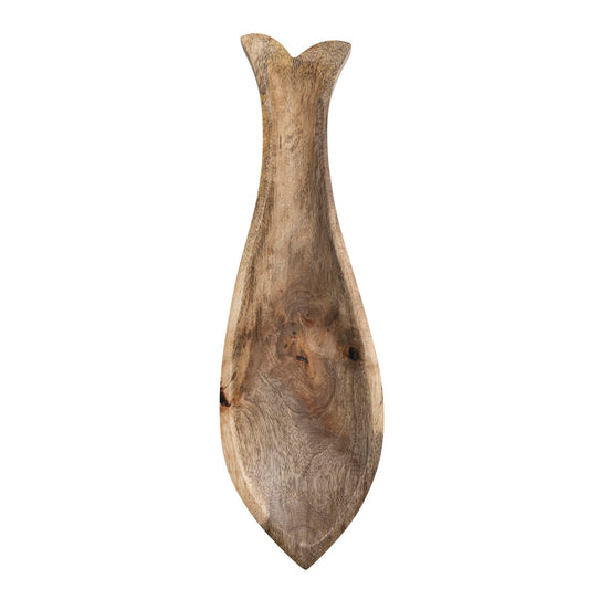 Mango Wood Fish Shaped Dish, Natural