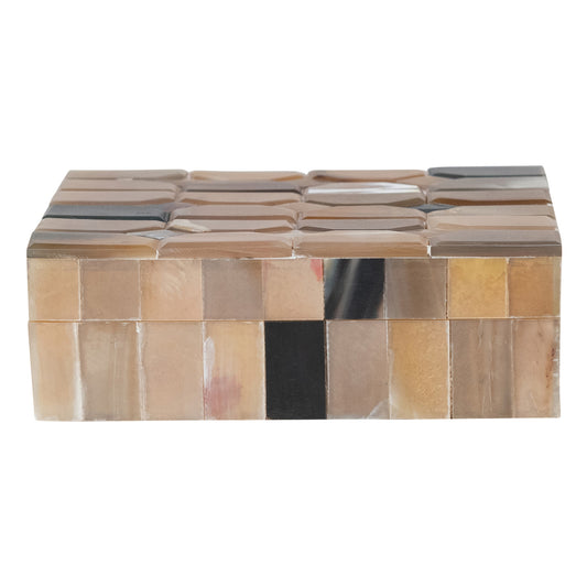 Handmade Natural Horn & MDF Box, Natural (Each One Will Vary)