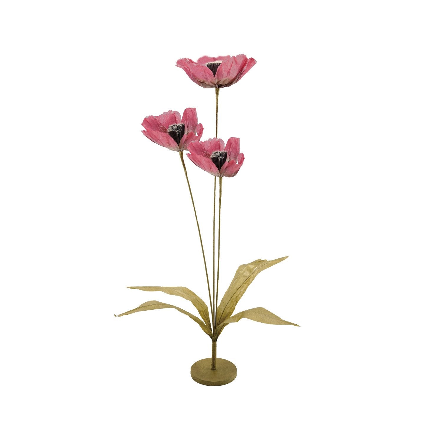 Paper Flowers with Stand, Green & Pink, KD