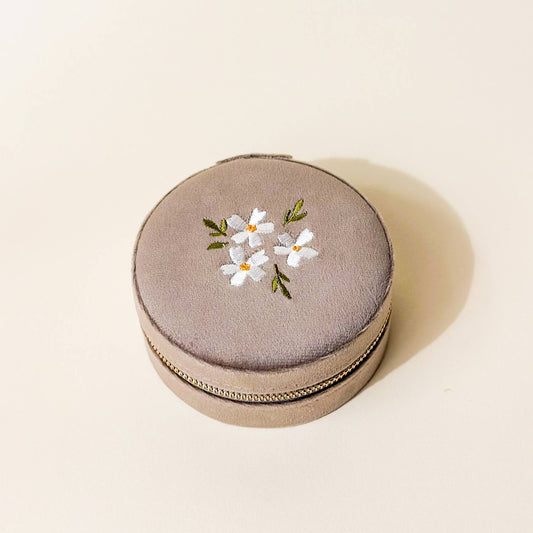 Floral Velvet Jewelry Case